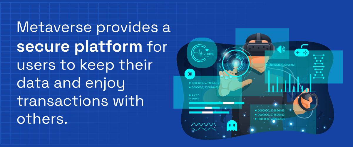 Metaverse provides a secure platform for users to keep their data and enjoy transactions with others