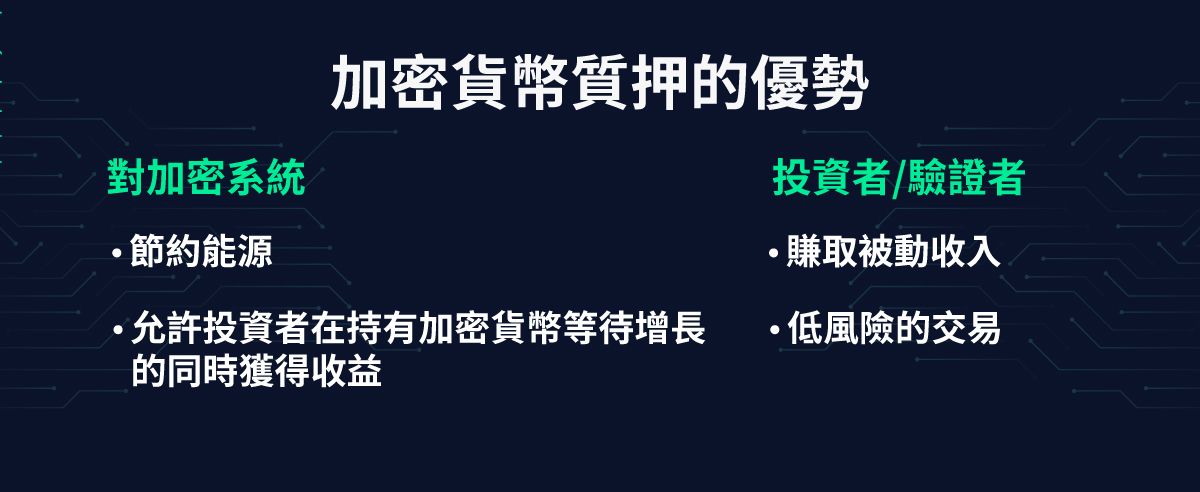 加密貨幣質押的優勢