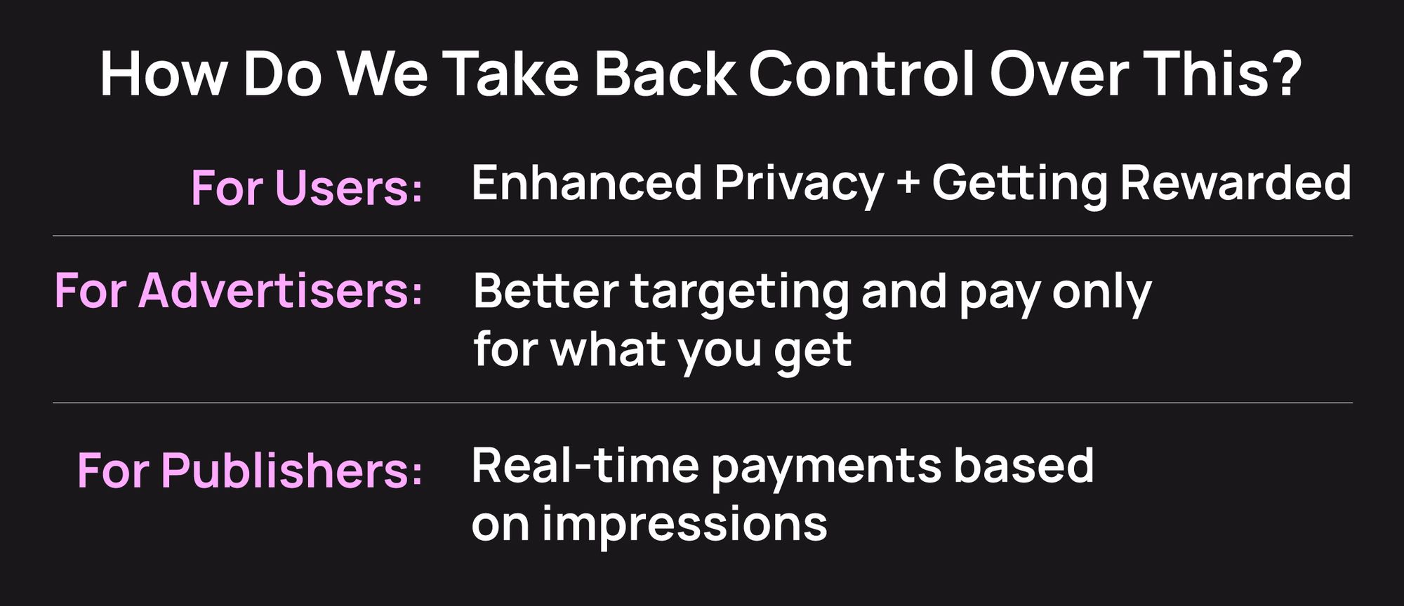 how do we take back control over this?