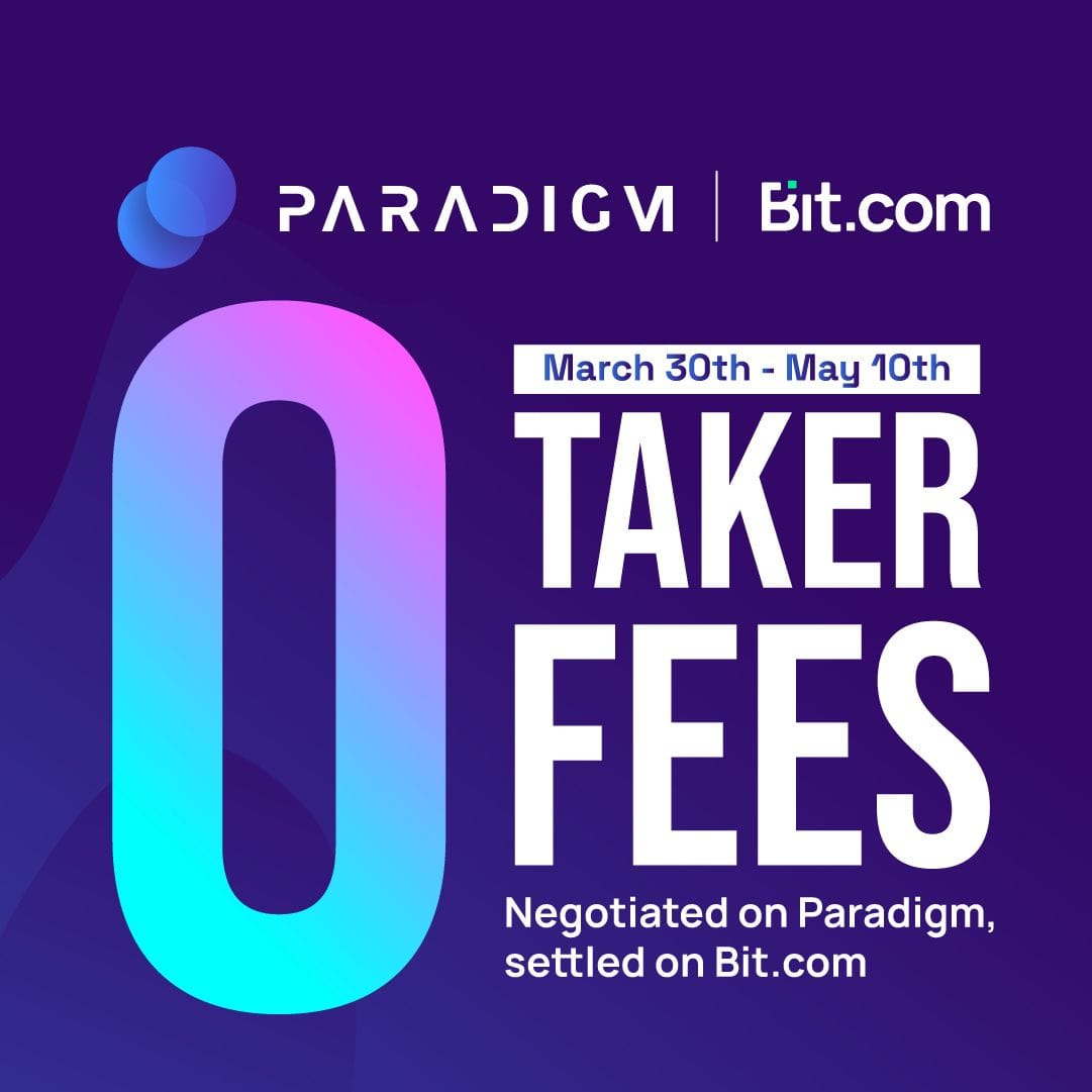 ZERO Taker Fees for Options Trading in April, Only via Paradigm