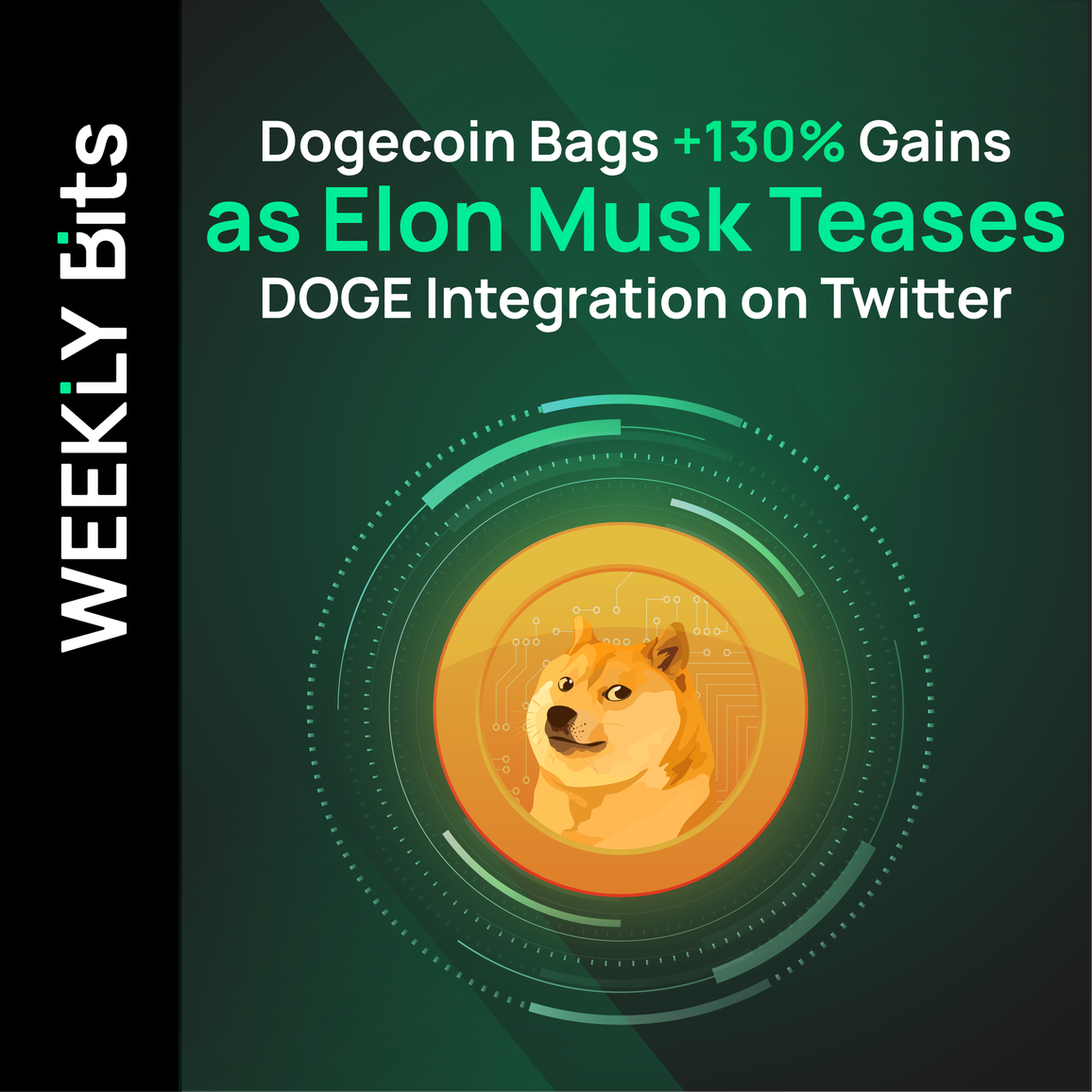 Dogecoin Bags +130% Gains as Elon Musk Teases DOGE Integration on Twitter