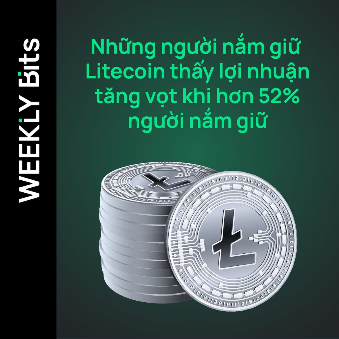 Những người nắm giữ Litecoin thấy lợi nhuận tăng vọt khi hơn 52% người nắm giữ