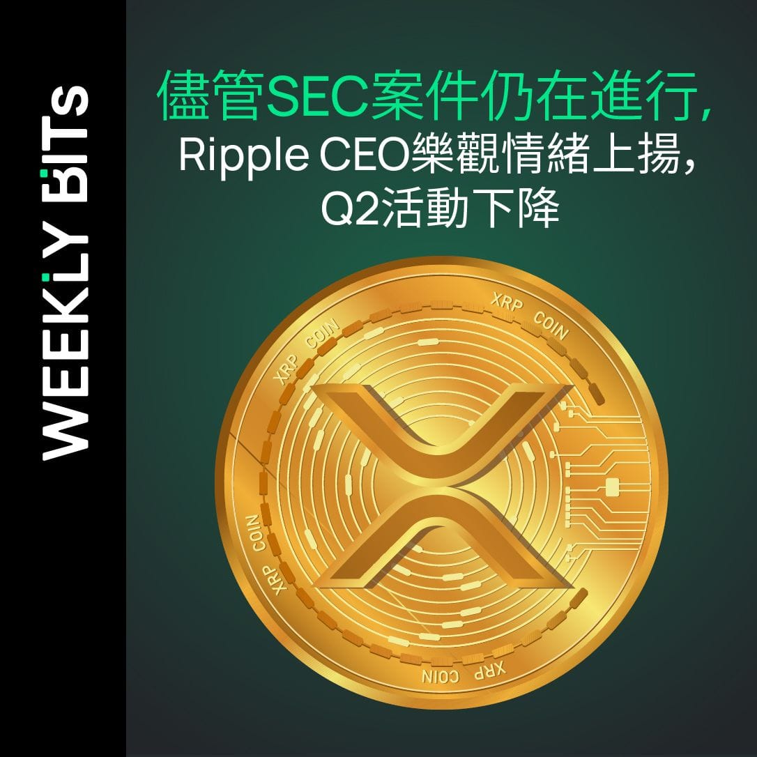 儘管SEC案件仍在進行，Ripple CEO樂觀情緒上揚，Q2活動下降