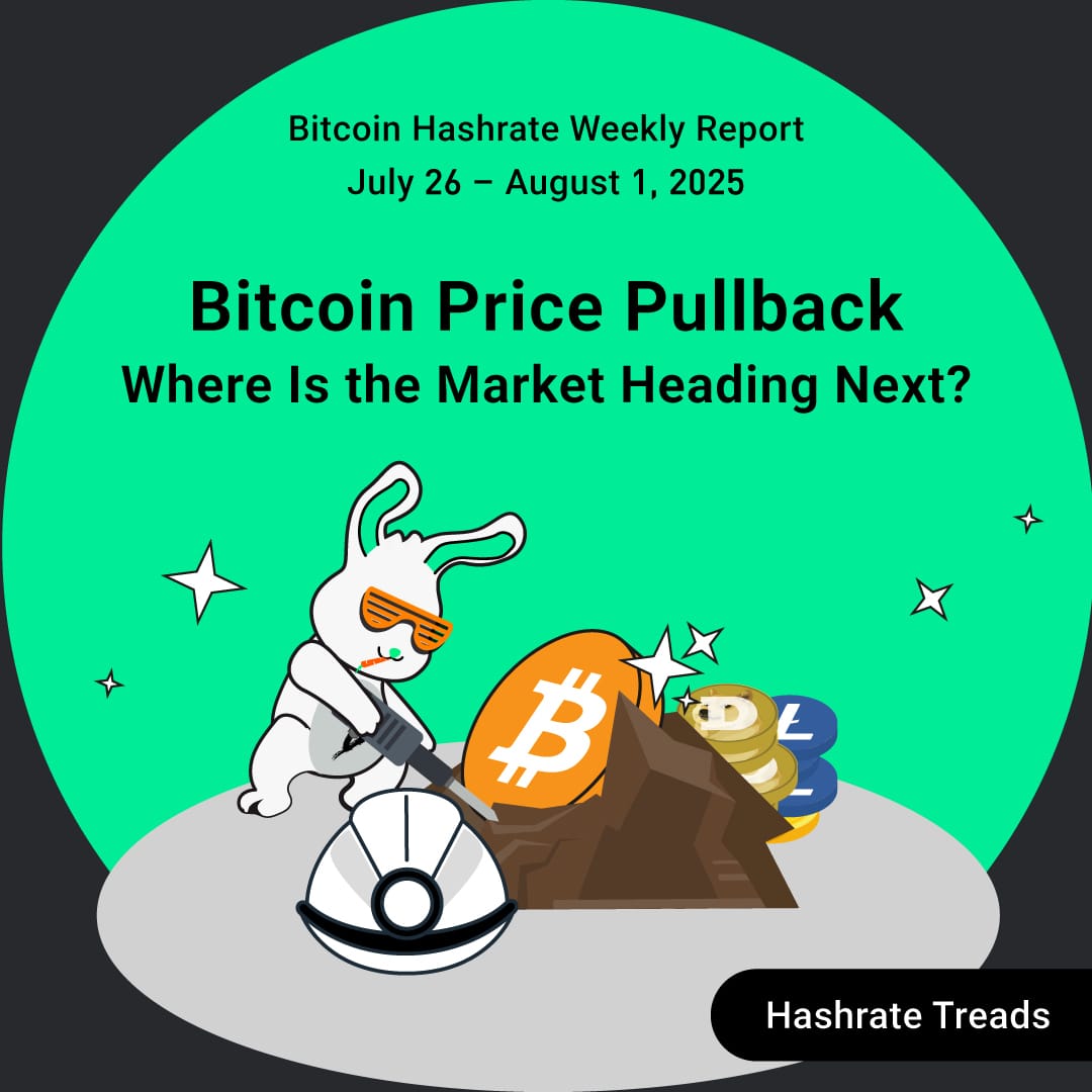 Bitcoin Hashrate Market Weekly Report – Price Pullback Raises Market Concerns (July 26 – August 1, 2025)