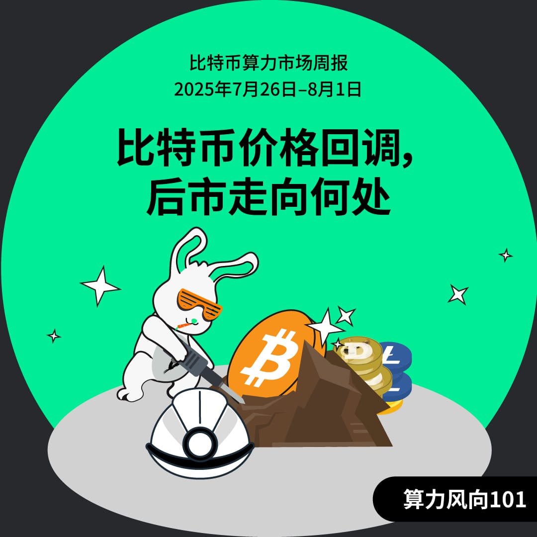 比特币算力市场周报——比特币价格回调，后市走向何处（2025年7月26日–8月1日）