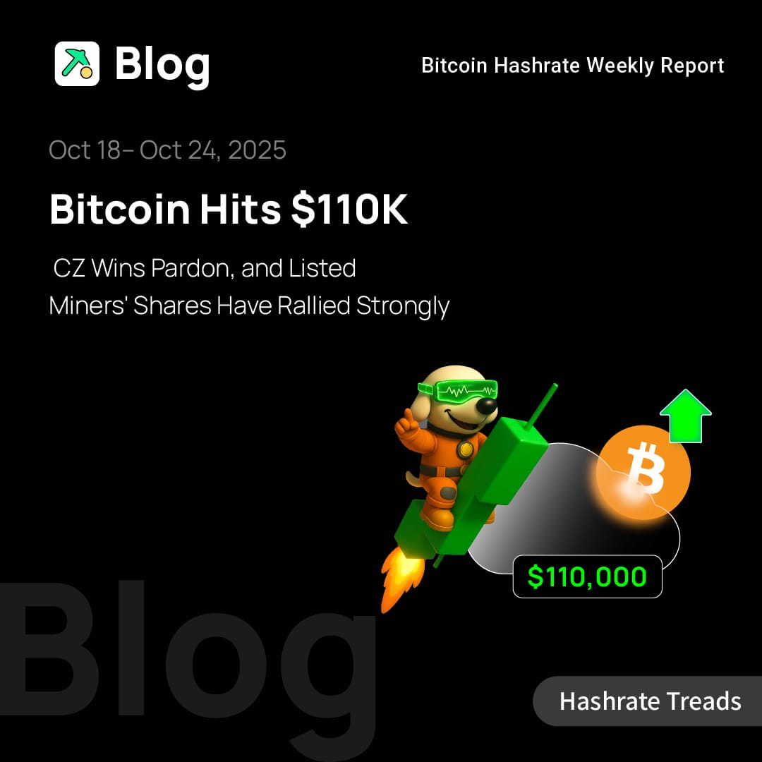 Bitcoin Hits $110K, CZ Wins Pardon, and Listed Miners' Shares Have Rallied Strongly