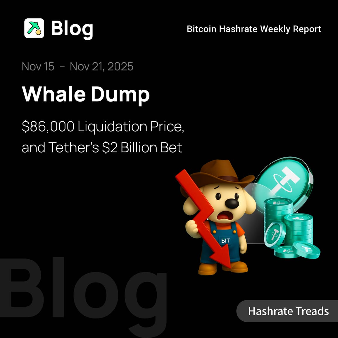 Whale Dump, $86,000 Liquidation Price, and Tether's $2 Billion Bet